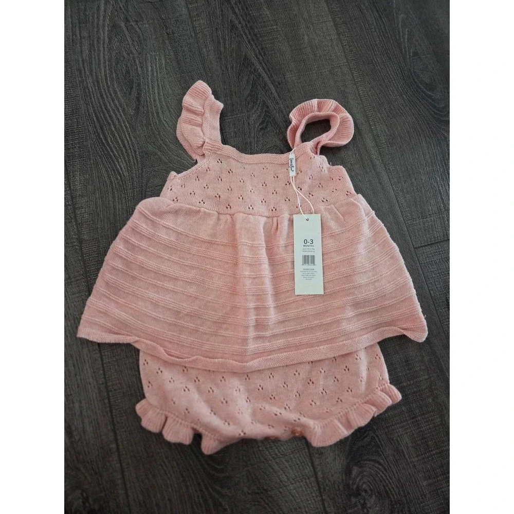 Stitch and bean baby girl romper 0-3 mos